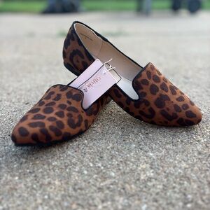 Brown Leopard Print Flats with Slip-On Design